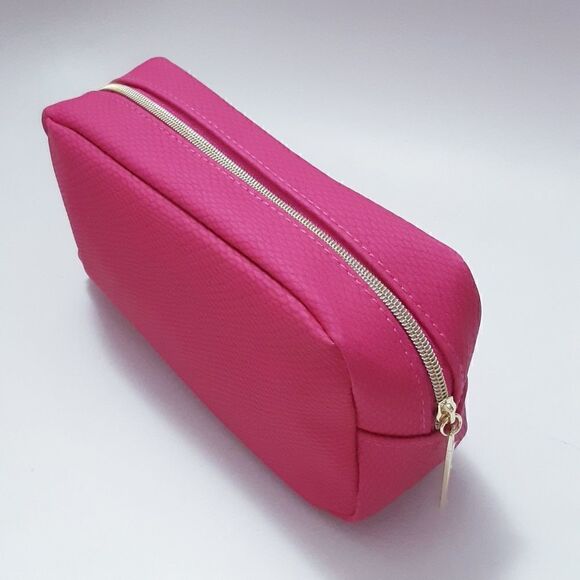 New Lancôme Pink Textured Cosmetics Bag - Picture 4 of 8